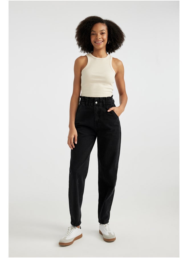 DeFacto Woman Paperbag Denim Trousers  - Image 4