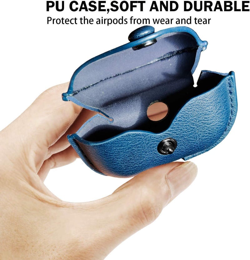 Printme Compatible for Airpods Pro 2nd Generation Case Cover, PU Leather Case Cover Protective Case with Keychain for New Airpods Pro 2 Case 2022 [Front LED Visible] (Blue) - Image 4