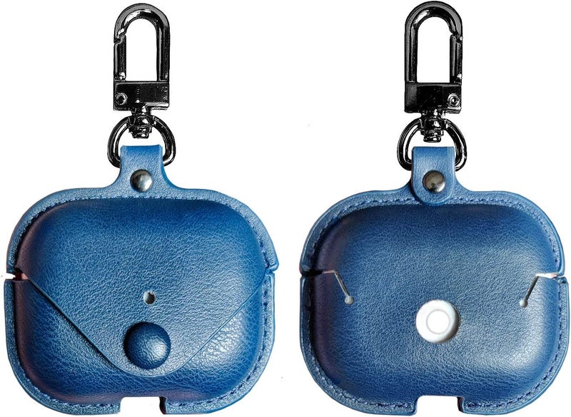 Printme Compatible for Airpods Pro 2nd Generation Case Cover, PU Leather Case Cover Protective Case with Keychain for New Airpods Pro 2 Case 2022 [Front LED Visible] (Blue) - Image 3