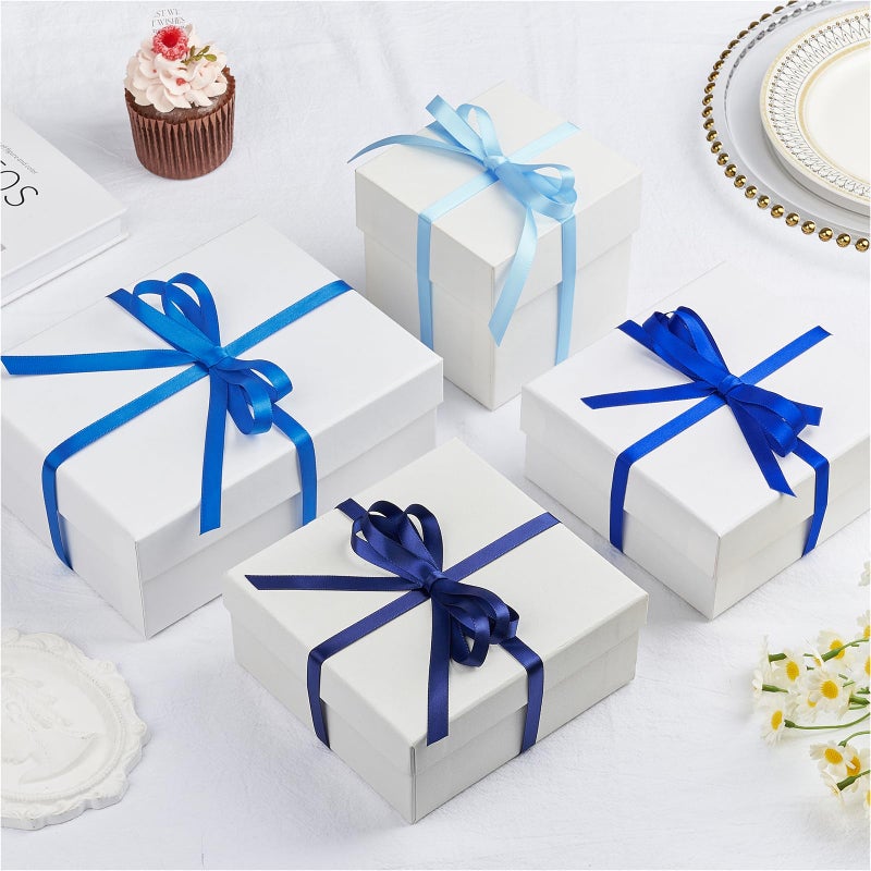 Mauproy 3/8 Inch Blue Satin Ribbon, 4 Rolls Total 40 Yards, Double Faced Mixed Blue Thin Ribbon for Gift Wrapping, Flower Bouquets, Crafts, Wedding Decorations - Image 4