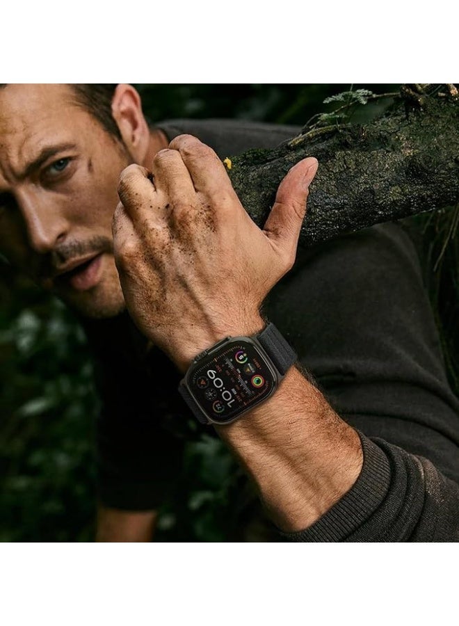 سوار رياضي من النايلون المرن مع خطاف على شكل S، متوافق مع Apple Watch Ultra بمقاسات 49 ملم 45 ملم 44 ملم 42 ملم 41 ملم 40 ملم 38 ملم، حزام معصم قابل للتعديل لسلسلة iWatch Ultra SE 9 8 7 6 5 4 3 2 1 للرجال والنساء - Image 4