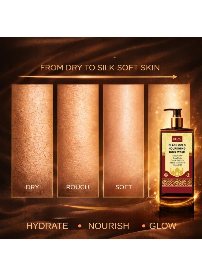 Roze Black Gold Luxury Body Wash | Men & Women | Normal to Dry skin | 500ml - Image 3