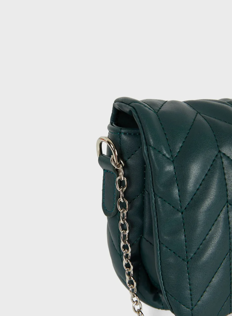 DeFacto Flap Over Chain Detailed Crossbody Bag