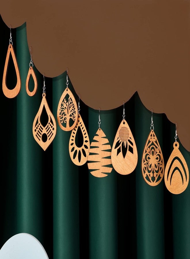 MTLEE 20 Pairs African Wooden Dangle Earrings Lightweight Ethnic Style Drop Earrings Geometric Wooden Earrings for Women(Elegant Style) - Image 5