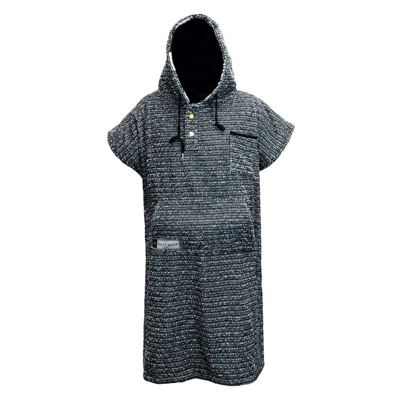 Open Road Goods Surf PonchoAdult Hooded TowelWetsuit Changing Robe  Charcoal BlackIndigo Blue Saves a Sea Turtles Life  Black