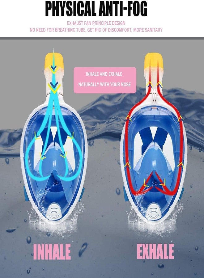 Delavala Snorkel Mask, Scuba Diving Mask for Snorkeling Diving Swimming, Easy Breath Scuba Snorkeling Gear with Silicon Mouth Piece and Easy Adjustable Strap (Blue-L) - Image 2