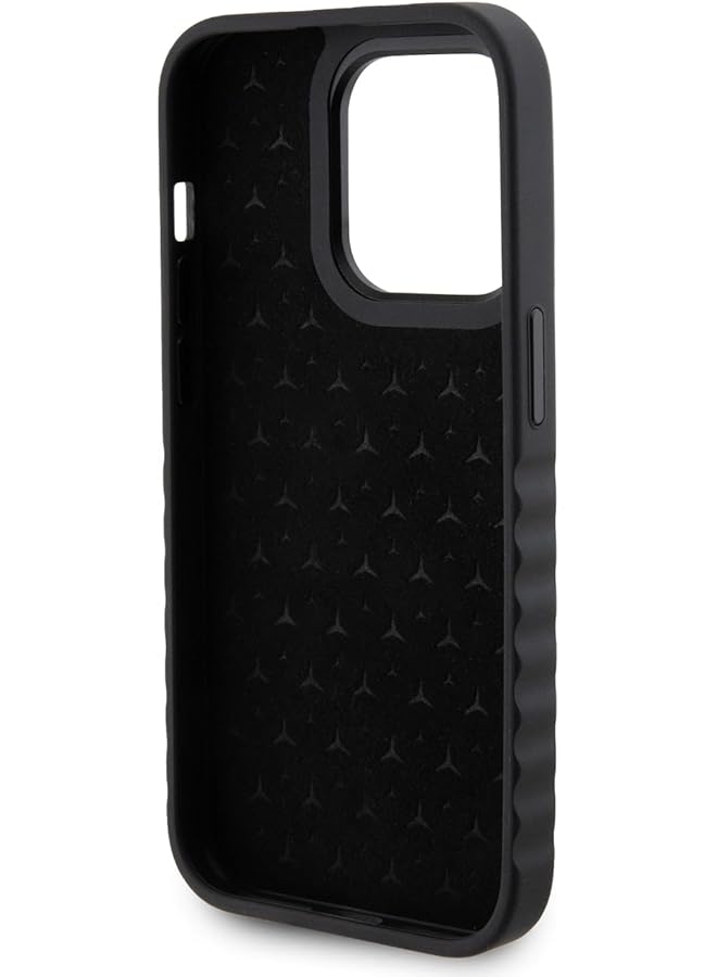 Mercedes Benz Genuine Leather Case For Iphone 15 Pro Max With Metallic Logo Scratch And Drop Protection Smooth Finish Easy Snap On – Black