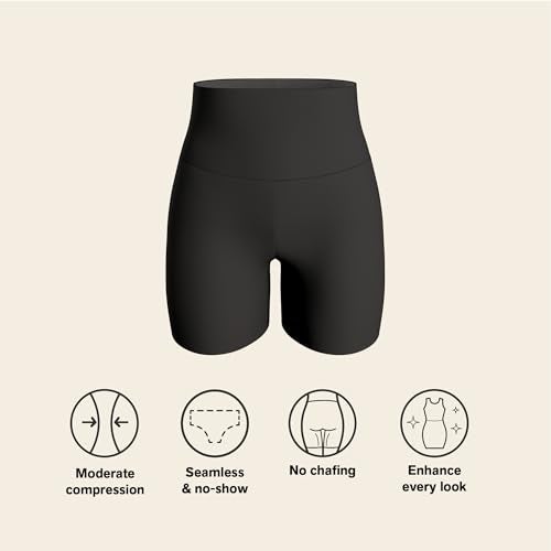 Leonisa Stay-in-Place Seamless Shaper Shorts for Women - High Waisted Shapewear Tummy Control - Anti-chafing Slip Shorts Black - Image 4