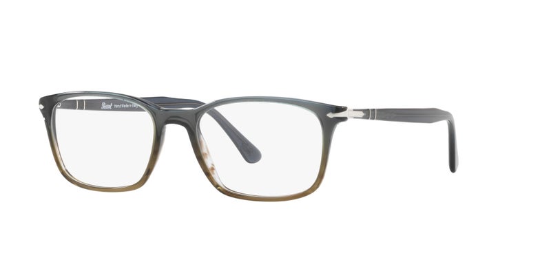 Persol PO3189V Rectangular Prescription Eyewear Frames, Gradient Grey Striped/Demo Lens, 53 mm - Image 2