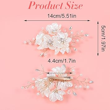 YQQYG 2PCS Wedding Hair Accessories Bridesmaid Hair Accessories for Wedding Bridal Headpiece - Image 2