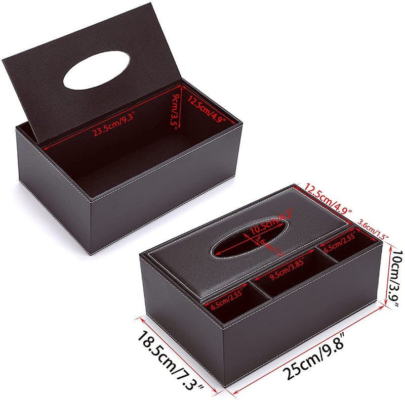 Handcuffs Desk Organiser Office Table Tissue Holder | PU Leather | Remote Stand | Storage Case | Stationery Box | Mobile | Phone | Pen | Pencil | Organizer (Brown) - Image 3