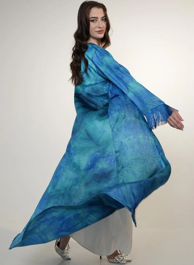 Elena by DStyle Elena by DStyle Tie and Dye Abaya with Tassel Cuff