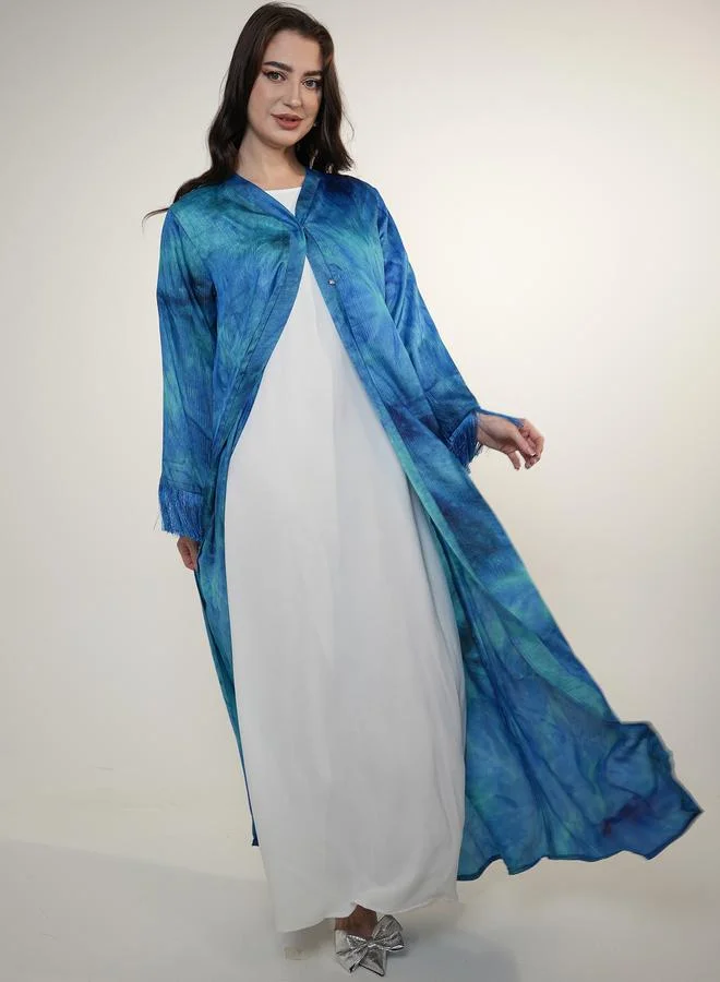 Elena by DStyle Elena by DStyle Tie and Dye Abaya with Tassel Cuff