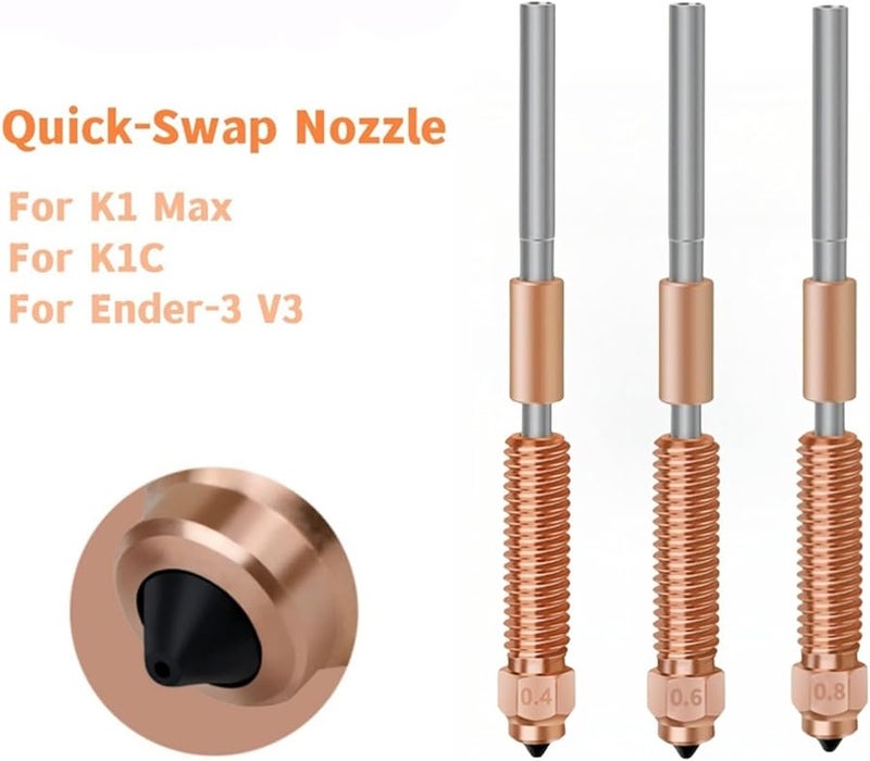 Hui Fit Hardened Steel Quick Swap Nozzle 0 4mm 1pcs For Creality K1 Max K1C Ender 3 V3 High Speed Printing - Image 3
