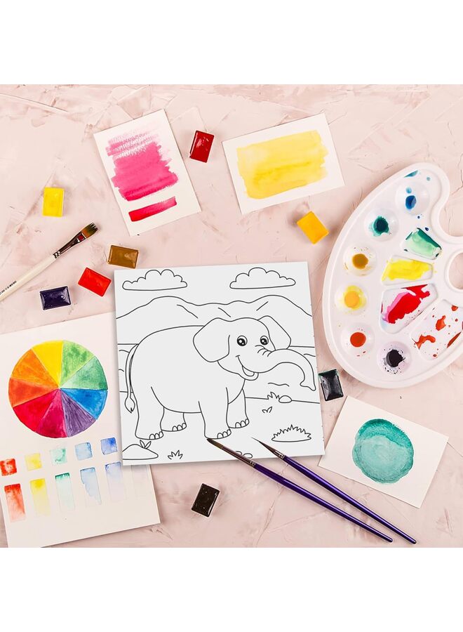 12 قطعة من القماش المرسوم مسبقًا للرسم للأطفال، مجموعة من القماش المطبوع للرسم على القماش للرسم في أول وآخر يوم دراسي، هدية حفل الرسم للأطفال والطلاب الفنانين - Image 4