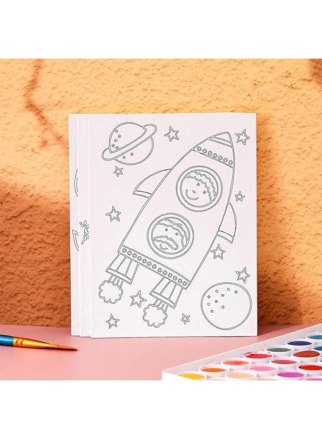 12 قطعة من القماش المرسوم مسبقًا للرسم للأطفال، مجموعة من القماش المطبوع للرسم على القماش للرسم في أول وآخر يوم دراسي، هدية حفل الرسم للأطفال والطلاب الفنانين - Image 2