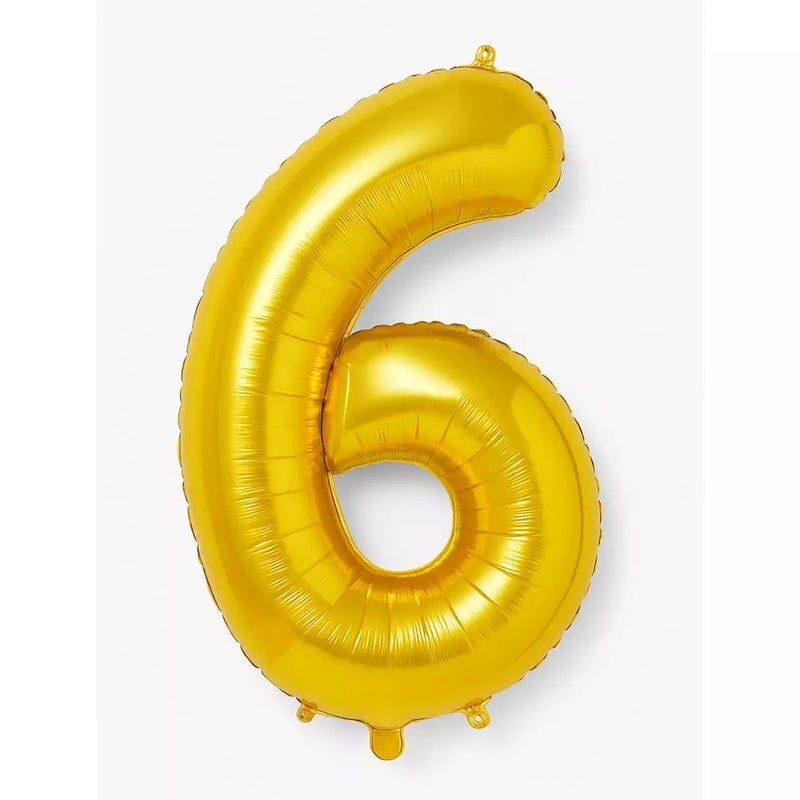 Number 6 Hanging Foil Balloon For All Types Of Party Decorations 16inch- Golden