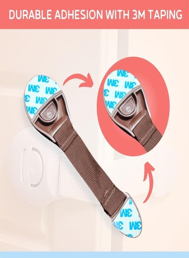 BabySafeHouse Safety Lock for Cabinet, Drawer, Fridge, Cupboard for Child & Infant Safety, Furniture Latch with 3M Adhesive (Pack of 4) (Brown) - Image 2