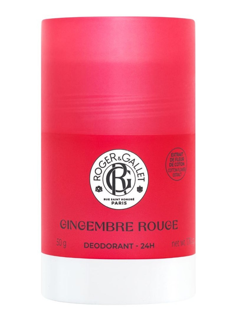 روجر أند غاليت مزيل عرق صلب برائحة الزنجبيل الأحمر من روجر آند جاليه، حماية تدوم 24 ساعة، 50 غرام - Image 1