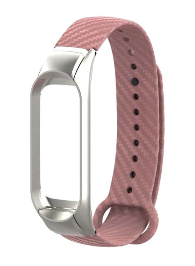NIBEMINENT Replacement Wrist Strap For Xiaomi Mi Band 3 Pink/Silver  - Image 1