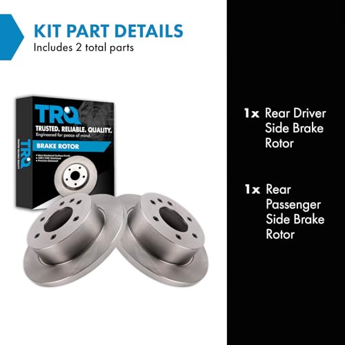 TRQ Rear Brake Rotors Set Solid Compatible with 2019-2020 Freightliner Sprinter 2500 Sprinter 3500 2019-2021 Mercedes-Benz Sprinter 1500 - Image 2