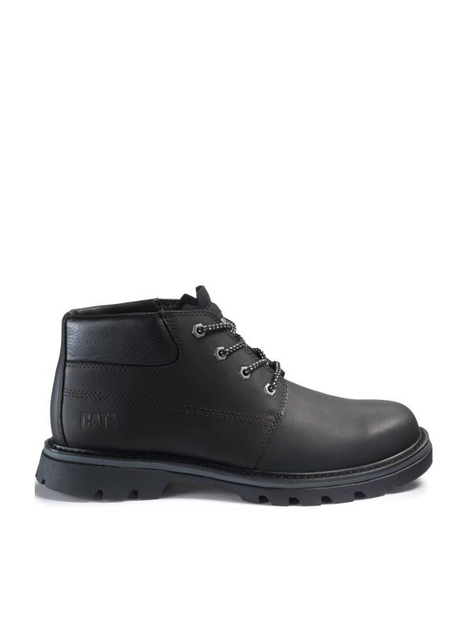 CATERPILLAR Black Leather Lace-Up Boots - Image 1
