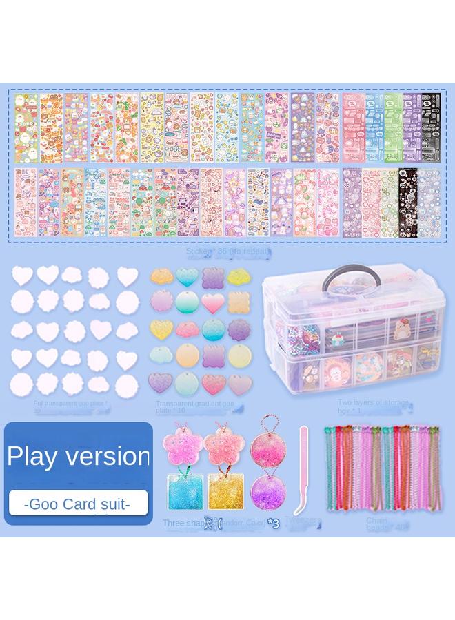 Bluejw Deluxe Goka Suit Girl Children's Hand Account Sticker Goka Diy Goka Hand Account Estimation Card Full Set Of Tools Large - Image 1
