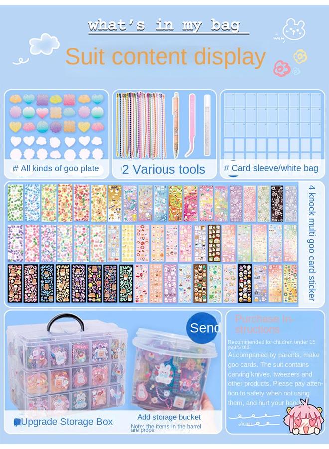 Bluejw Deluxe Goka Suit Girl Children's Hand Account Sticker Goka Diy Goka Hand Account Estimation Card Full Set Of Tools Large - Image 4