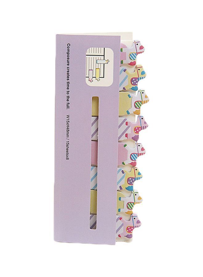 NIBEMINENT 2-Piece Horse Design Sticky Note Set Pink/Purple/White