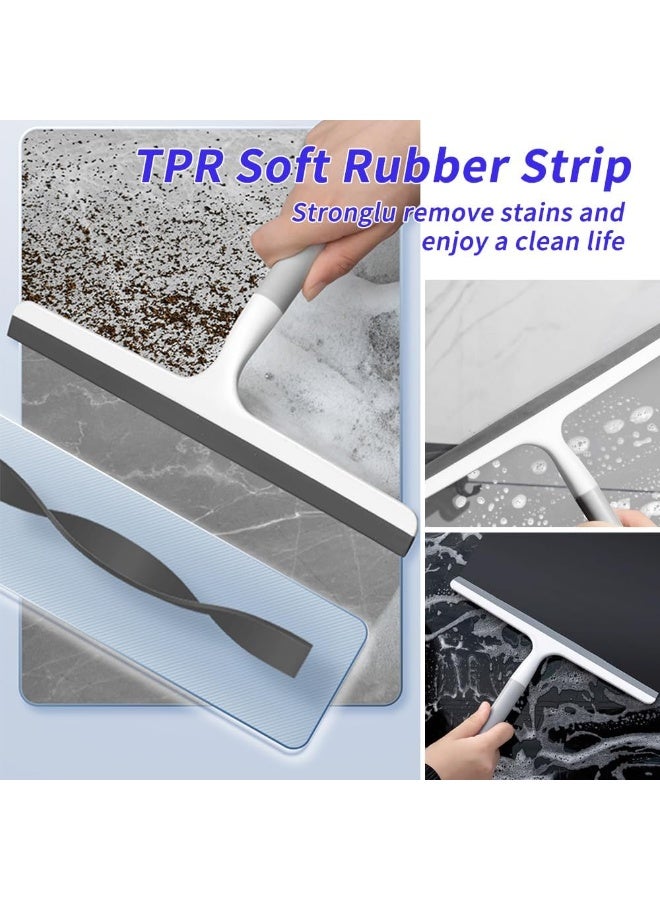 Beauenty Cleaning Shower Squeegee,Window Washer Squeegee with Rubber Blade for Glass Doors,Bathroom,Mirrors,Window Cars and Tile Walls(Grey) - Image 2