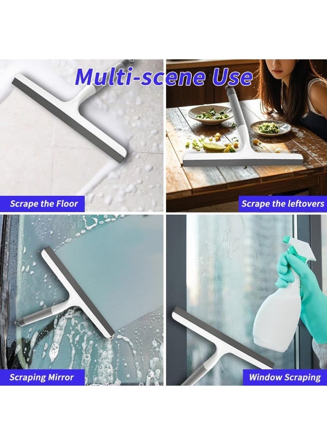 Beauenty Cleaning Shower Squeegee,Window Washer Squeegee with Rubber Blade for Glass Doors,Bathroom,Mirrors,Window Cars and Tile Walls(Grey) - Image 5