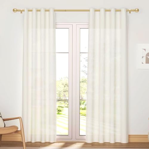 Poskena Gold Curtain Rod for Windows 48 to 84 or 88 Inch, 2 Pack 5/8 Inch Diameter Adjustable Curtain Rods With Brackets, Heavy Duty Easy to Install，Suitable for Bedrooms and Outdoor - Image 2