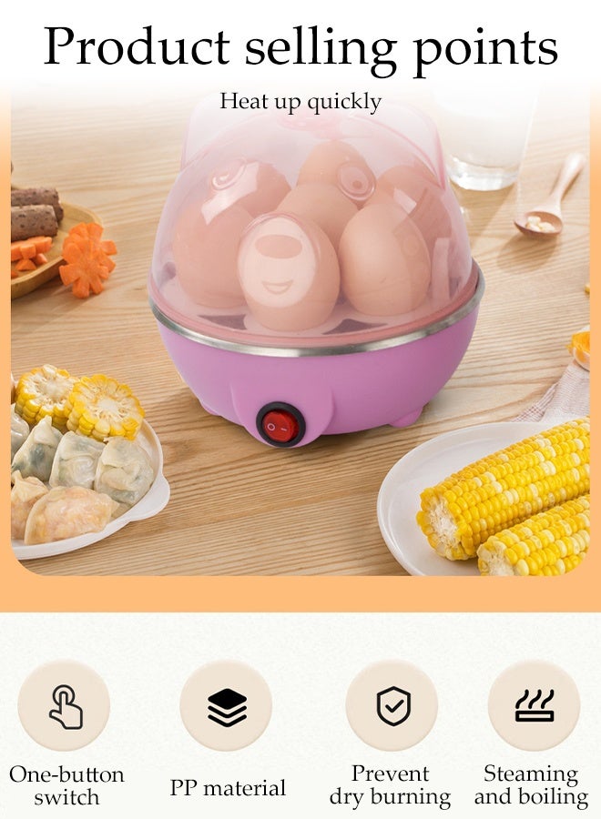 DUNISO Electric Multi Egg Cooker Rapid Egg Cooker Boiler Food Steamer with 7-Egg Rack Dry Boil Protection Steamed Egg Automatically Closed for Steaming and Boiling Household Multifunctional Timer Egg poacher - Image 2