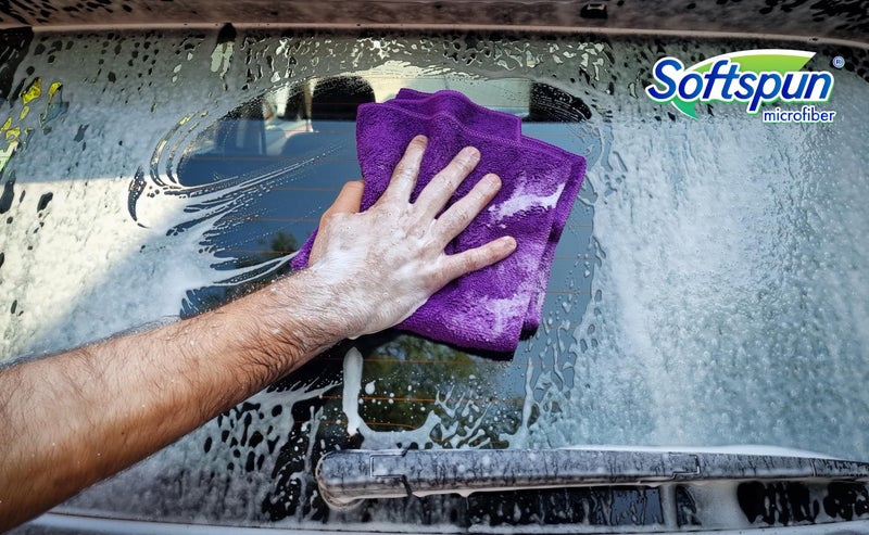 SOFTSPUN Microfiber 340gsm 5pcs 40x40cm Multicolor + 500mL Car & Bike Premium Liquid Shampoo Combo | Extra Suds, Removes Tough Dirt & Grime | pH Neutral | Works with Bucket & Foam Cannon - Image 3