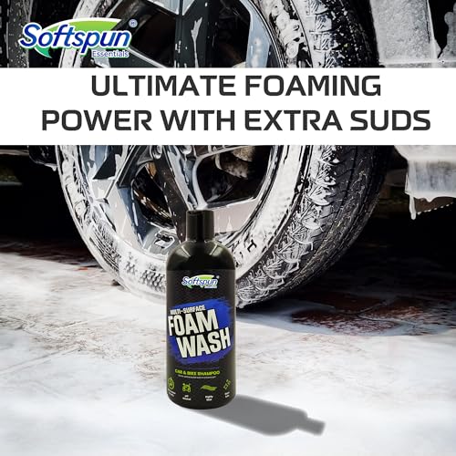 SOFTSPUN Microfiber 340gsm 5pcs 40x40cm Multicolor + 500mL Car & Bike Premium Liquid Shampoo Combo | Extra Suds, Removes Tough Dirt & Grime | pH Neutral | Works with Bucket & Foam Cannon - Image 2
