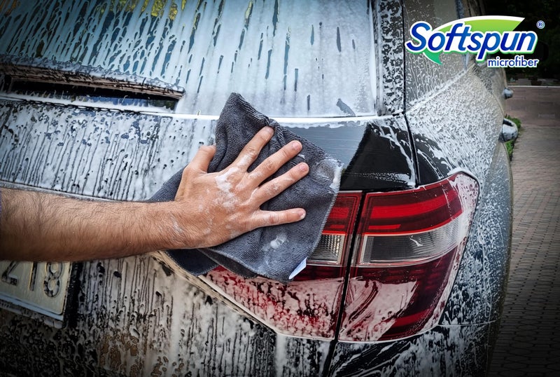 SOFTSPUN Microfiber 340gsm 5pcs 40x40cm Multicolor + 500mL Car & Bike Premium Liquid Shampoo Combo | Extra Suds, Removes Tough Dirt & Grime | pH Neutral | Works with Bucket & Foam Cannon - Image 4