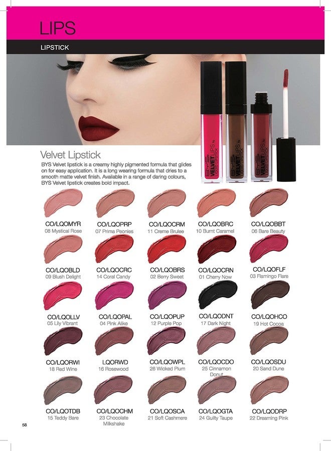 BYS Velvet Lips Liquid Lipstick Berry Sweet Red - Image 3