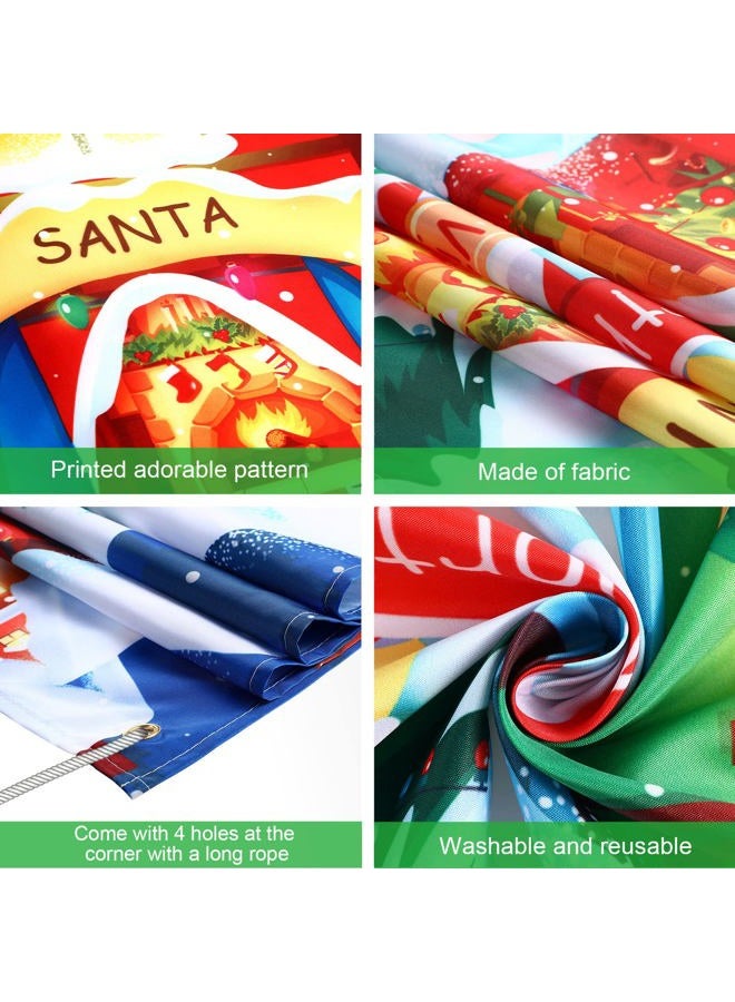 Sumind Christmas Decoration Supplies, Extra Large North Pole Backdrop Christmas Scene Wall Banner Fabric Santa Village Photo Background for 2025 Holiday Decoration - Image 3