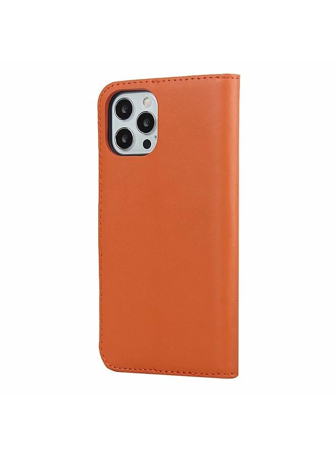 اس-توب جراب لهاتف iPhone 12 / 12 Pro مصنوع من جلد البقر بملمس عادي مع مشبك مغناطيسي وحامل وفتحات للبطاقات ومحفظة - Image 3