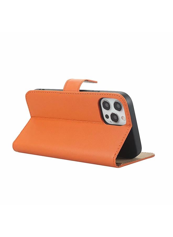 اس-توب جراب لهاتف iPhone 12 / 12 Pro مصنوع من جلد البقر بملمس عادي مع مشبك مغناطيسي وحامل وفتحات للبطاقات ومحفظة - Image 4