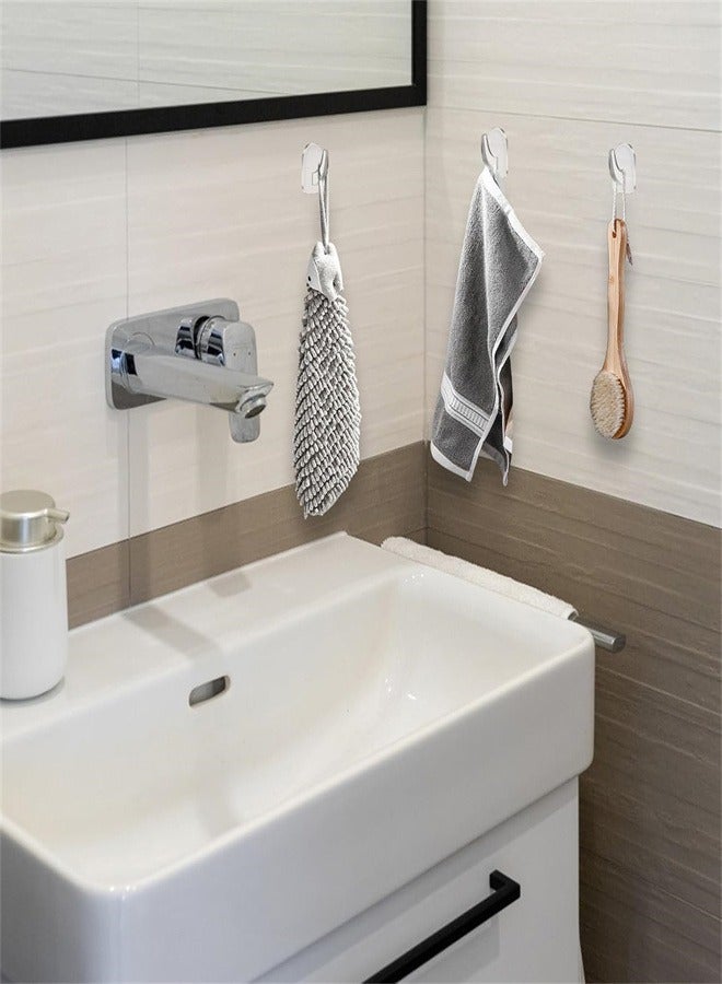 Self-Adhesive Wall Hooks, 20pcs Clear Adhesive Wall Hooks for Hanging Transparent Reusable Heavy Duty Hooks Acrylic Sticky Hangers for Kitchen Bathroom Office  - Image 4