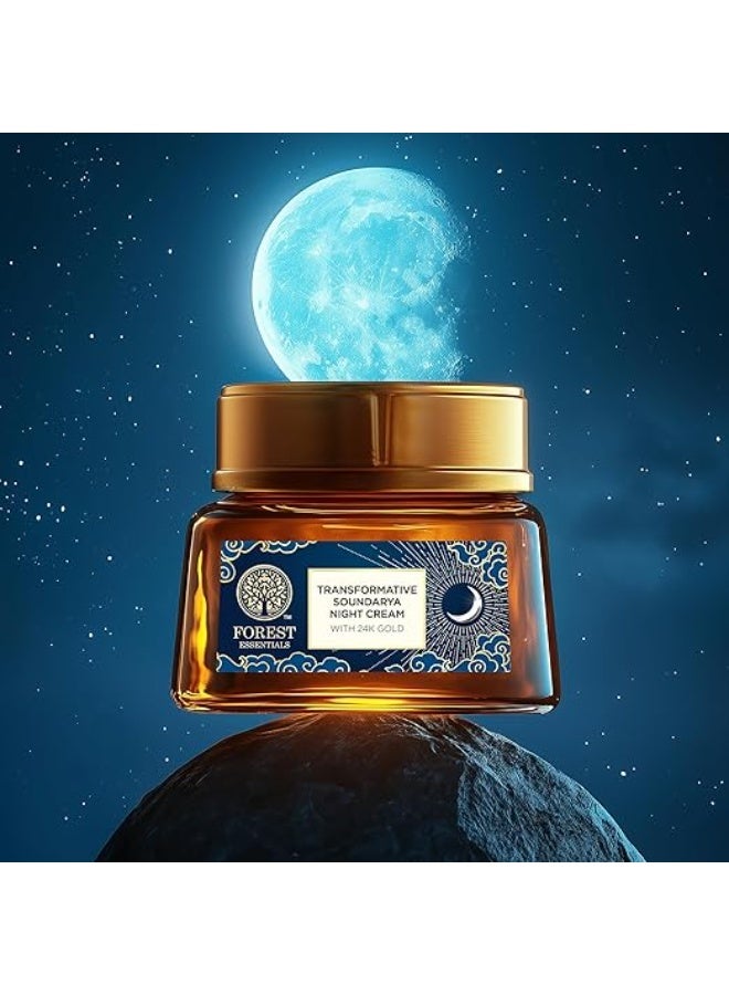 فورست اسينشالز كريم ساونداريا الليلي الأكثر مبيعًا من فورست إسينشالز مع الذهب عيار 24 قيراطًا | مُرمِّم ليلي مضاد للشيخوخة | مع الباكوشيول وحمض الهيالورونيك | مُرمِّم ومُغذٍّ - Image 2
