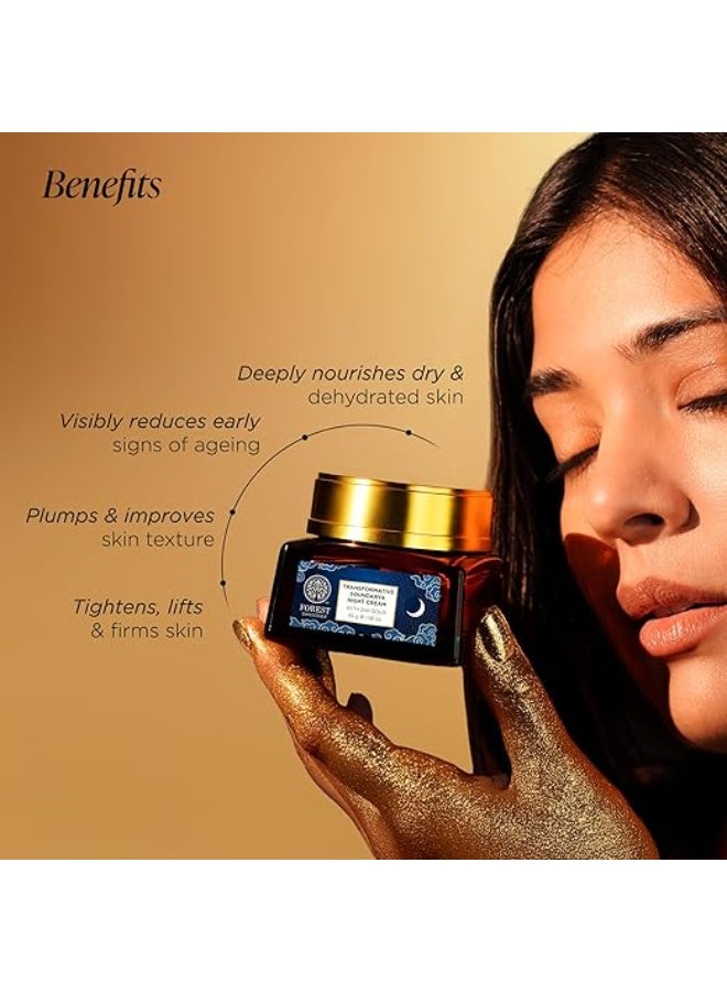 فورست اسينشالز كريم ساونداريا الليلي الأكثر مبيعًا من فورست إسينشالز مع الذهب عيار 24 قيراطًا | مُرمِّم ليلي مضاد للشيخوخة | مع الباكوشيول وحمض الهيالورونيك | مُرمِّم ومُغذٍّ - Image 3