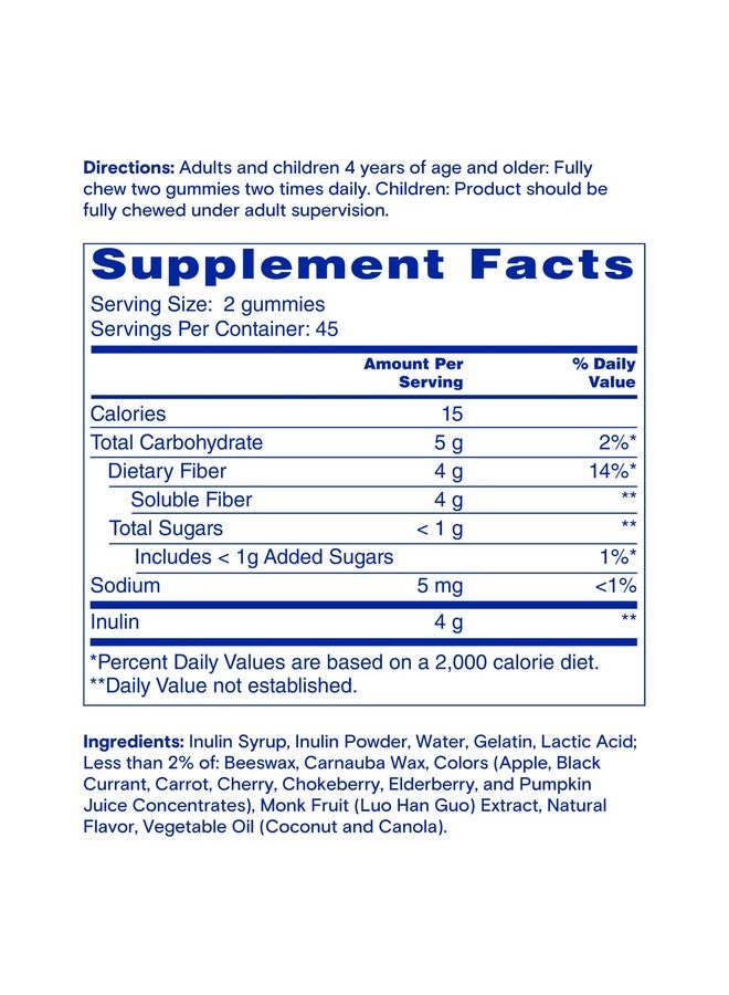 Phillips' Phillips’ Fiber Good Gummies, Supplement with Inulin for Adults and Children, Fruit Flavored Daily Gummies, 4g of Prebiotic Fiber Per Serving , 90 Count - Image 5