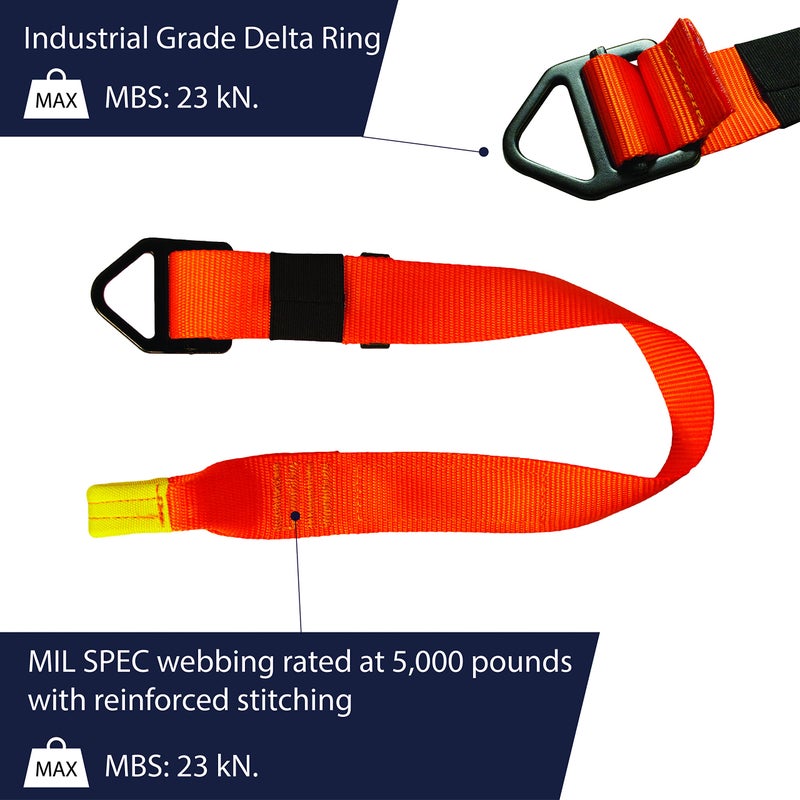 Fusion Climb Fusion Adjustable Lanyard With D-Ring, Orange,30 Inches (Tzp-16-3) - Image 4