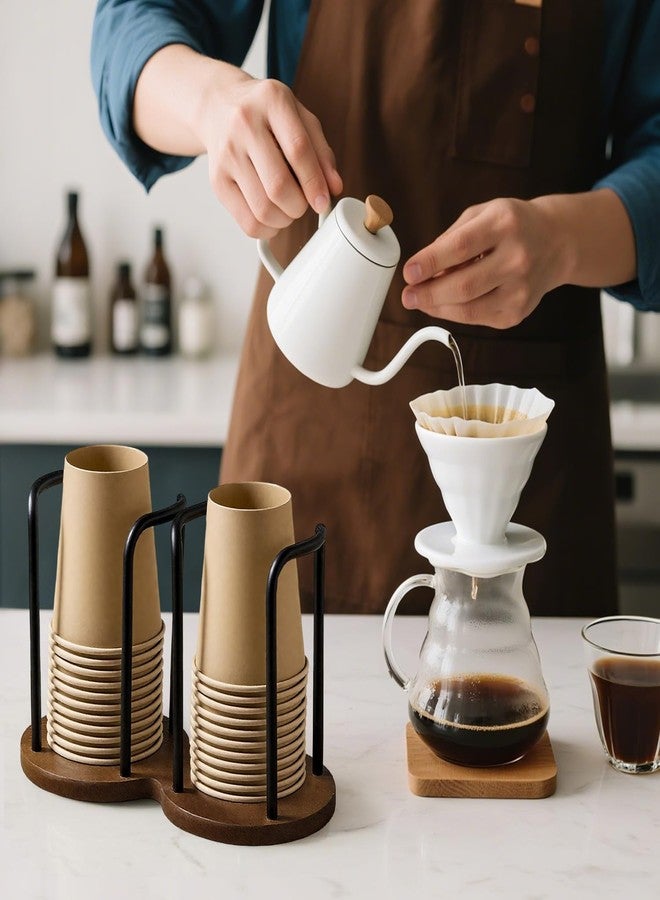 Buysing Wood Bathroom Cup Holder 3oz-12oz, Stylish Walnut Disposable Cup Dispenser, Plastic Mouthwash Cup Storage Organizer for Cups (Under 3.35in Diameter) -Perfect for Office, Kitchen, Gym, School or Cafes - Image 5