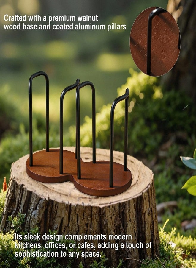 Buysing Wood Bathroom Cup Holder 3oz-12oz, Stylish Walnut Disposable Cup Dispenser, Plastic Mouthwash Cup Storage Organizer for Cups (Under 3.35in Diameter) -Perfect for Office, Kitchen, Gym, School or Cafes - Image 2