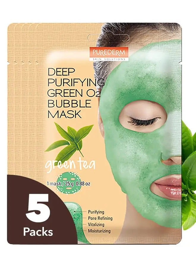 بيور ديرم قناع فقاعات O2 الأخضر للتنقية العميقة من بيورديرم، 25 جم، عبوة من قطعتين - Image 1