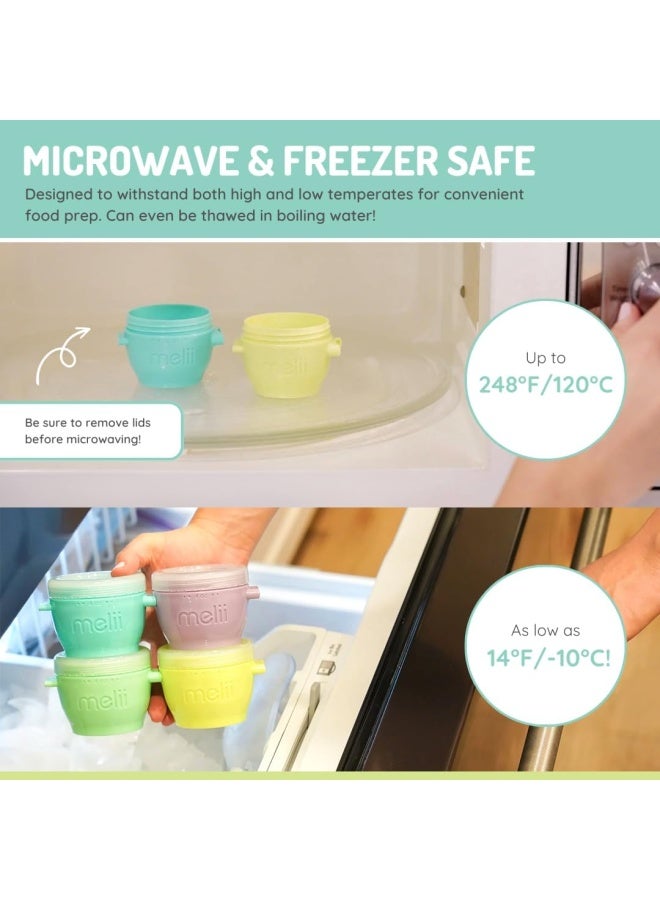 melii Snap & Go Pods - Airtight & Leakproof Baby Food Containers - Baby Food Storage Pods for Effortless Mealtime, 2oz, Set of 12 - Image 4