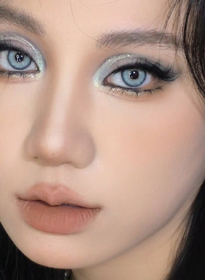 Mill Creek color contact lenses 14.2MM hydrogel lenses can be used for 12 months 1 pair of 2 blue glasses - Image 4